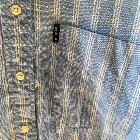 GANT USA Men's 50s Pique Long-Sleeved Button-Down Shirt Size 2XLT Plaid Logo - Picture 3 of 7